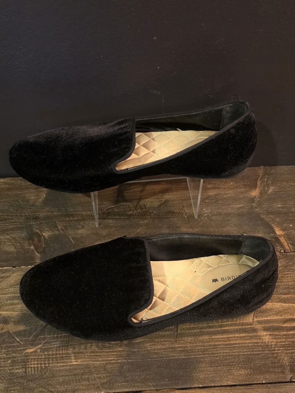 Birdies The Starling Black Velvet Slip On Loafers Flats Shoes Womens US Size 8
